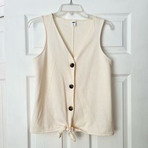 Old Navy Cream Tank with Tie
